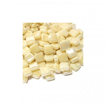 Glas Vierkantjes 8 mm Parelmoer 50 gram Beige 092P