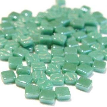 Glas Vierkantjes 8 mm Parelmoer 50 gram Turquoise 015P