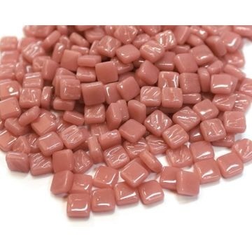 Glas Vierkantjes 8 mm Basis 50 gram Roze 035