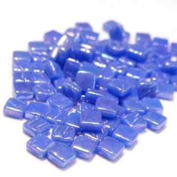 Glas Vierkantjes 8 mm Parelmoer 50 gram Warm Blauw 066P