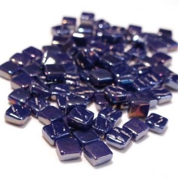Glas Vierkantjes 8 mm Parelmoer 50 gram Donkerblauw 071P