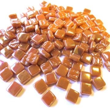 Glas Vierkantjes 8 mm Parelmoer 50 gram Karamel 095P