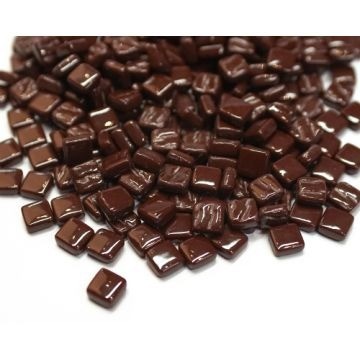 Glas Vierkantjes 8 mm Basis 50 gram Donkerbruin 100