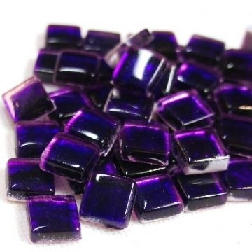 Glas Vierkantjes 12mm Metallic Shine 50 gram Donkerpaars A12