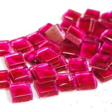 Glas Vierkantjes 12mm Metallic Shine 50 gram Fuchsia A2