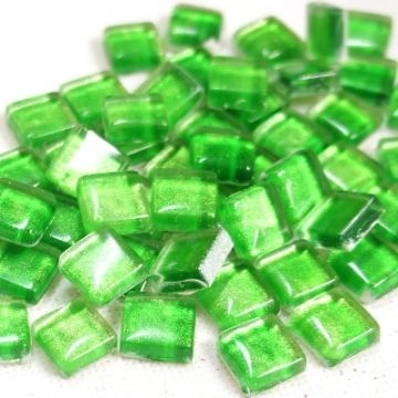 Glas Vierkantjes 12mm Metallic Shine 50 gram Fris Groen A21