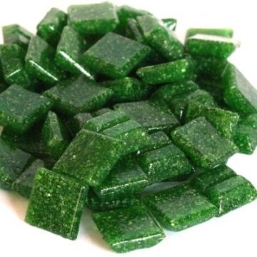 Glas Vierkantjes 10mm Basis 50 gram Donkergroen A26