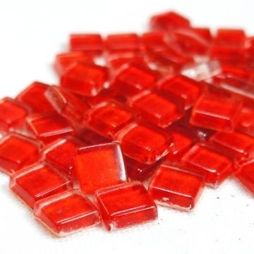 Glas Vierkantjes 12mm Metallic Shine 50 gram Fel Rood A3