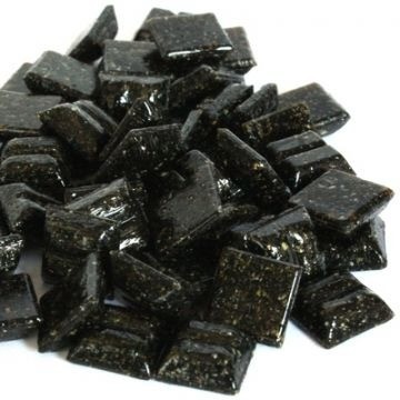 Glas Vierkantjes 10mm Basis 50 gram Donkerbruin-Zwart A38