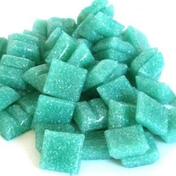 Glas Vierkantjes 10mm Basis 50 gram Donker Turquoise A63