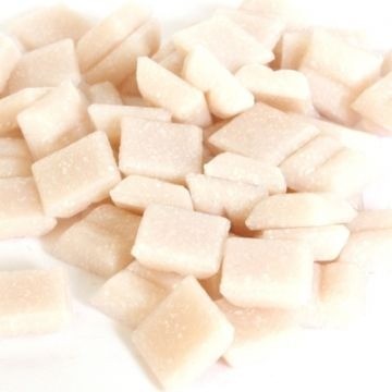 Glas Vierkantjes 10mm Basis 50 gram Creme-Rozé A82