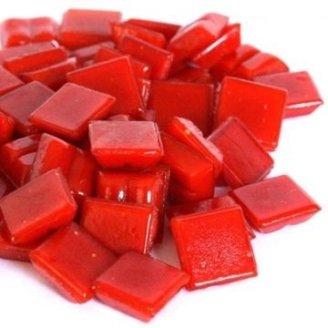Glas Vierkantjes 10mm Basis 50 gram Rood A96