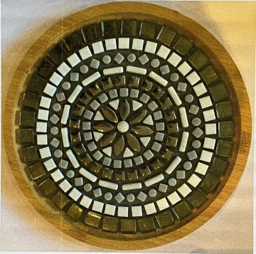 Mozaiekpakket Schaal 24 cm Grijs Zilver