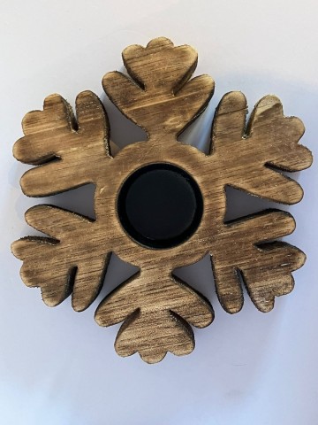 Ondergrond Waxinelichthouder sneeuwvlok 16 cm