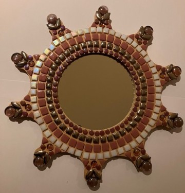 Mozaiekpakket Spiegel bloem 32 cm