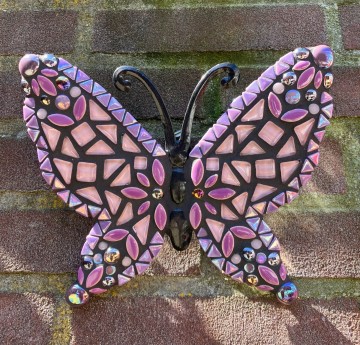 Mozaiekpakket metalen Vlinder 22.5 x 18.5 cm Paars