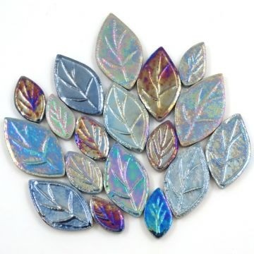 Keramiek Blaadjes Parelmoer 50 gram Blauw tinten