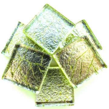 Glas Vierkantjes 20mm Folie 49 stuks Lichtgroen 2334