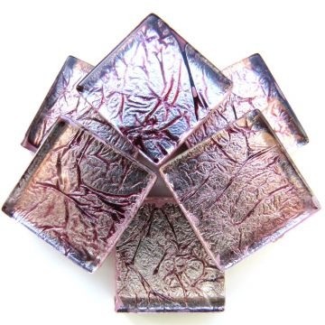 Glas Vierkantjes 20mm Folie 49 stuks Lila-Roze 2340