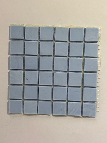 Glas Vierkantjes 15mm divers 36 stuks Babyblauw