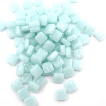 Glas Vierkantjes 8 mm Basis 50 gram Airy Teal Bis084