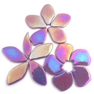 Glas Blaadjes Onregelmatig 14 stuks warm Blauw Parelmoer 066P