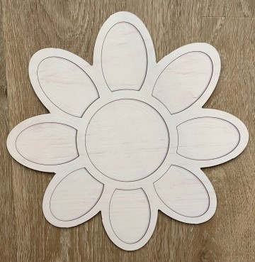 Ondergrond houten bloem met patroon 29.5 cm