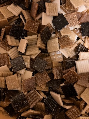 Glas Vierkantjes 20mm 500 gram voordeelzakken Bruin Mix