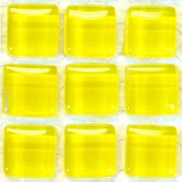 Glas Vierkantjes 10mm Murrini Crystal 81 stuks Geel