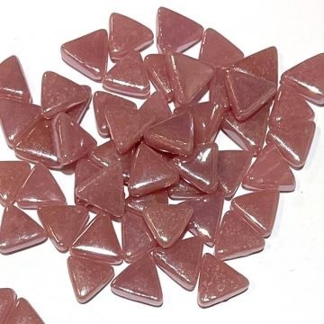 Glas Driehoekjes 10mm 50 gram Roze Parelmoer 035P