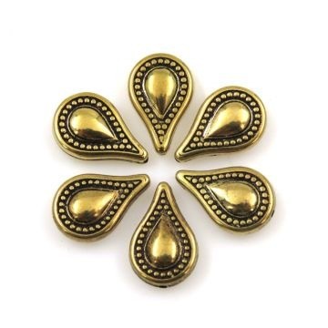 Decoratieve acryl druppels 13 x 20 mm  6 stuks Goud