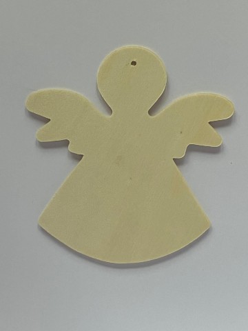 Ondergrond houten engeltje 12 x 12 cm