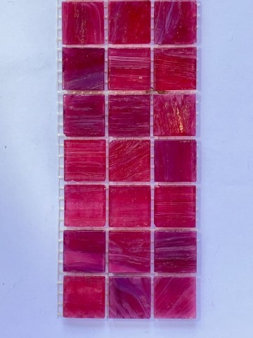 Glas Vierkantjes 20mm Goudader 45 stuks Fel Roze