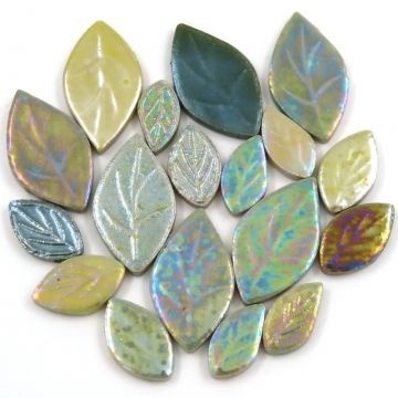Keramiek Blaadjes parelmoer 50 gram Groen tinten