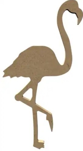Ondergrond houten flamingo 26 cm