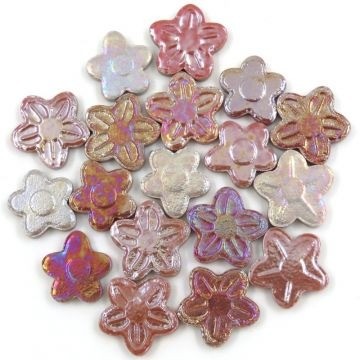 Keramiek Bloemetjes Parelmoer 50 gram Roze tinten