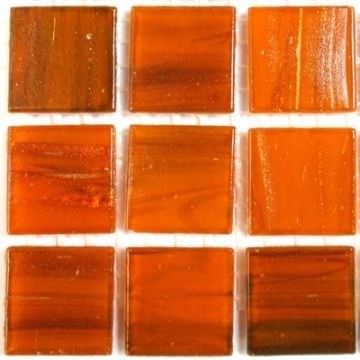 Glas Vierkantjes 20mm Goudader 45 stuks Oranje GB93