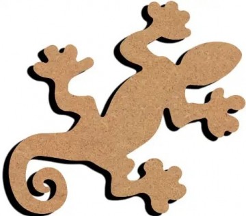 Ondergrond houten gecko 16 cm