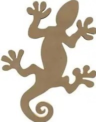 Ondergrond houten gecko 26 cm