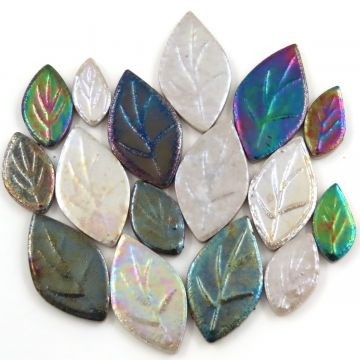 Keramiek Blaadjes Parelmoer 50 gram Wit-Grijs-Zwart tinten