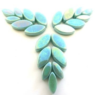 Glas Blaadjes recht Parelmoer 50 gram Mint 013P