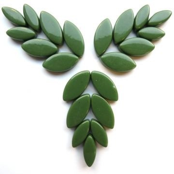 Glas Blaadjes recht Basis 50 gram Mosgroen 037