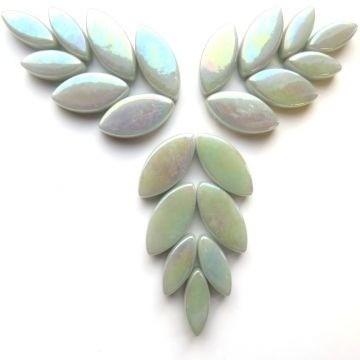 Glas Blaadjes recht Parelmoer 50 gram Lichtgrijs 042P