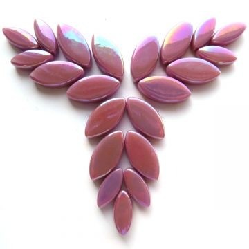 Glas Blaadjes recht Parelmoer 50 gram Licht Framboos Bis57P