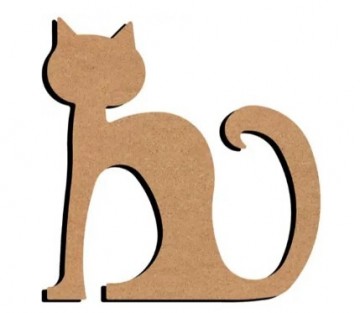 Ondergrond houten zittende kat 26 cm