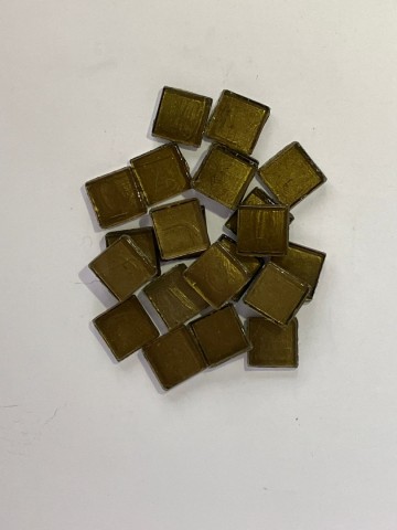 Glas Vierkantjes 15mm Metallic 36 stuks Grijs-Groen