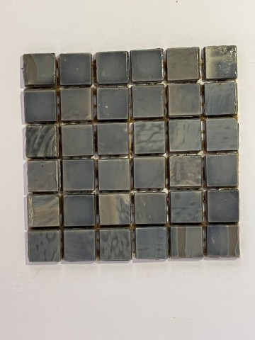 Glas Vierkantjes 15mm divers 36 stuks Grijs