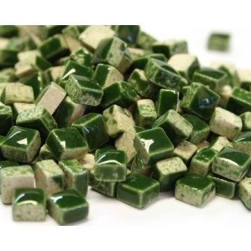 Keramiek Vierkantjes 5 mm 25 gam (micro) Donkergroen H14