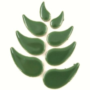 Keramiek Druppels gebogen 100 gram Zacht Donkergroen H141