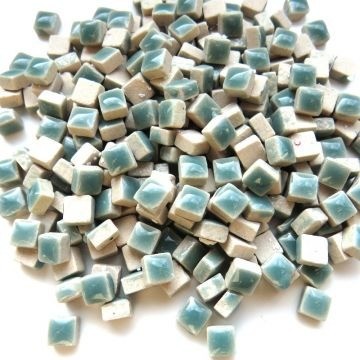 Keramiek Vierkantjes 5 mm 25 gam (micro) Turquoise H16